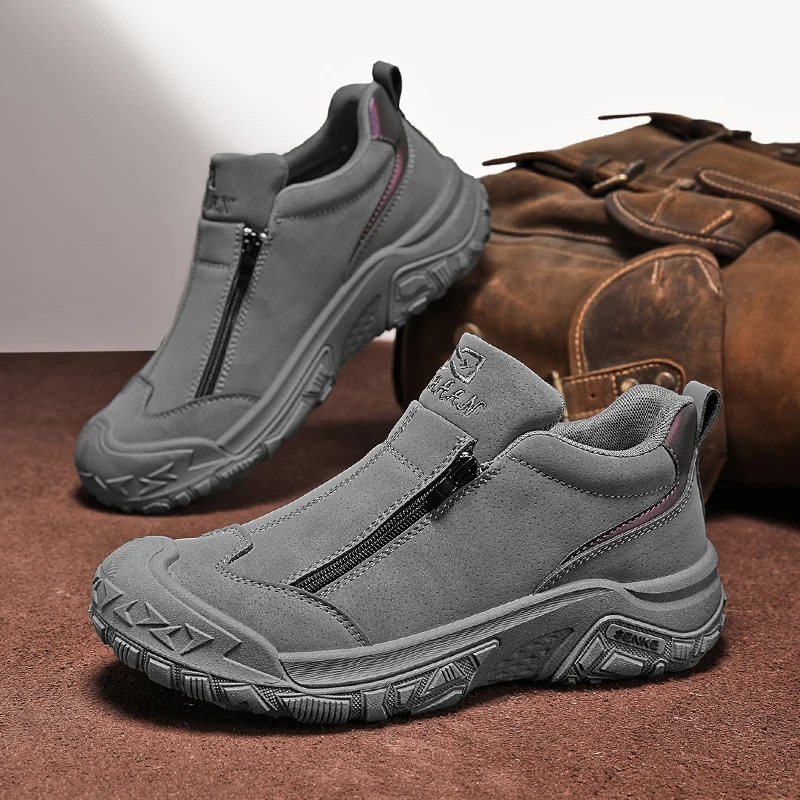 

Мужские повседневные кроссовки, новинка 2025 года, износостойкая модная прогулочная обувь, повседневная зимняя кожаная обувь в стиле ретро для мужчин