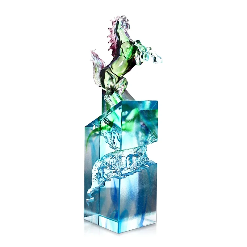 

# For Fengming Art Crystal Liuli Crafts Goat Decorative Ornaments Glass Home Decoration Art DIY/moon