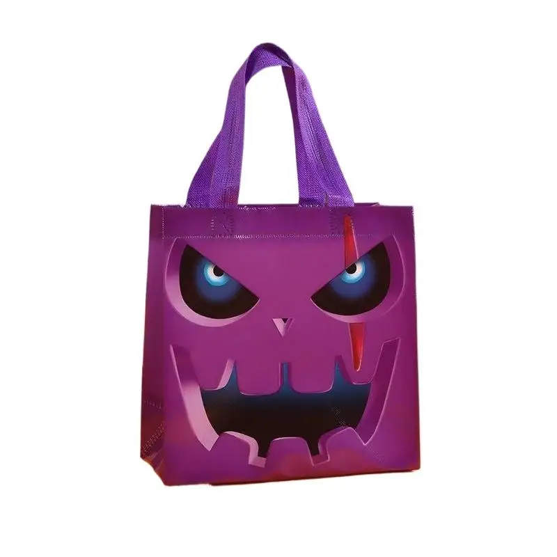 할로윈 유령 축제 장난 파티 사탕 선물 보관 포장 용품을위한 4Pcs 부직포 호박 유령 핸드백