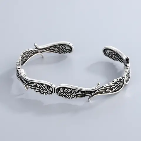 Bracelets ailes d'ange en argent Sterling 925, bijoux rétro thaïlandais, personnalité, ouverture exquise, TYB125, nouvelle mode