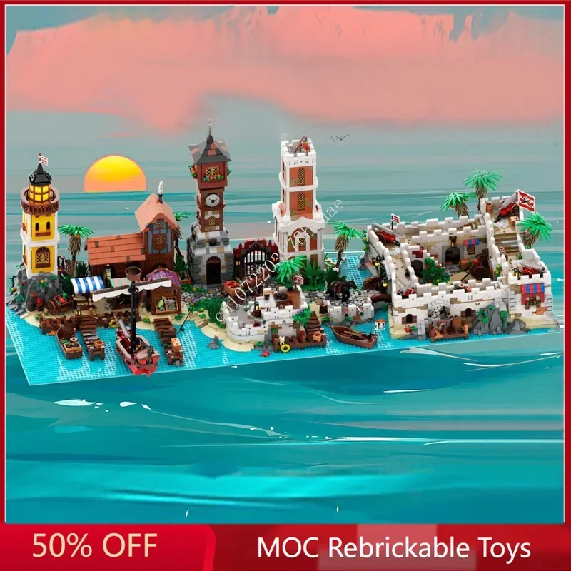 

8537 шт. индивидуальная серия MOC Pirate-конструкторы для строительных блоков The Conquered Outpost, технология «сделай сам», кирпичи, креативные детские игрушки, рождественские подарки