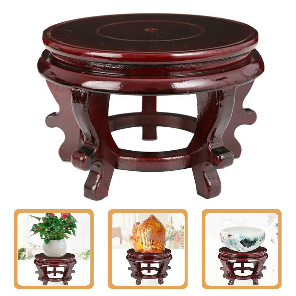 

Oriental Vase Stand Vintage Planter Stand Plant Holder Stool Wooden Chinese Flowerpot Base