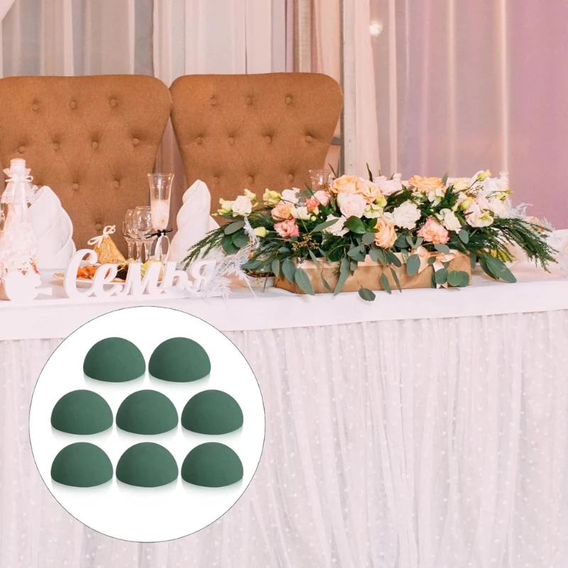 8Pcs Floral Dry Foam Half Balls Half Round Foam Block For Wedding Bouquets 15UB