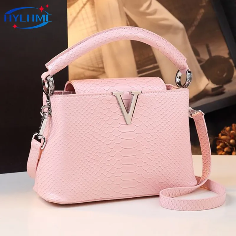 

Serpentine Leather Women Handbags Small Luxury Fashion Simple Cowhide Single Shoulder Crossbody Bag Portable Shell Bags 2024 New