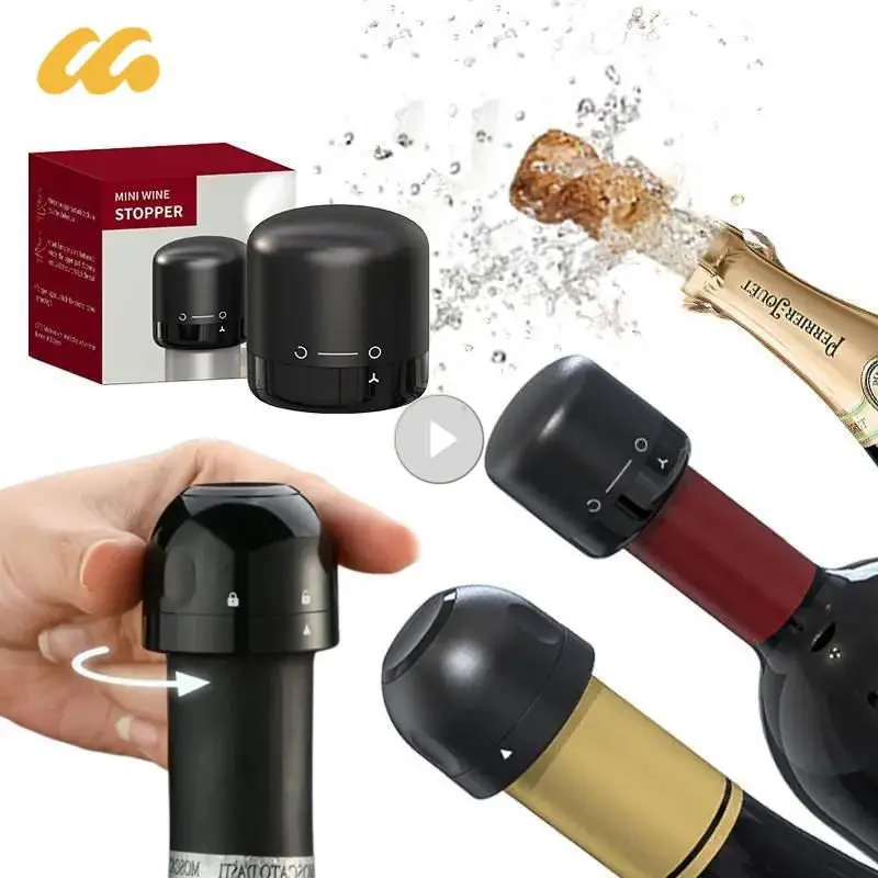 Vacuum Wine Stoppers Reusable Wine Bottle Stoppers Champagne Sealer Cap Set Leak Proof Preserver For Wine Plug Bar Accessories