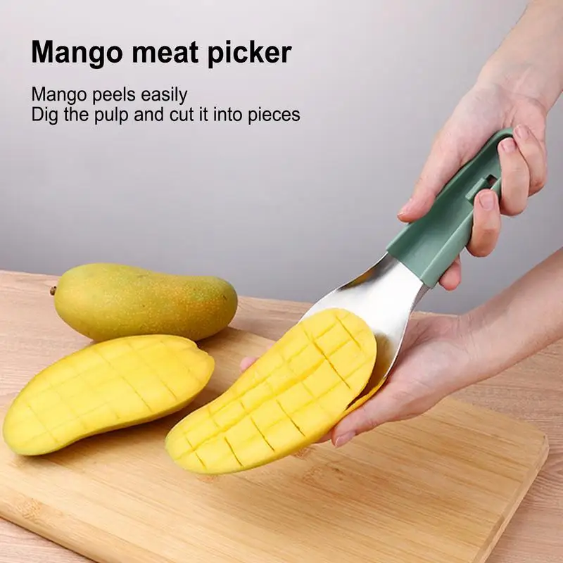 3in1 تقشير المانجو قطع سكين المانجو تقشير فاصل المانجو مغرفة الأفوكادو مقشرة الفاكهة القطاعة Pitter أدوات المطبخ #5