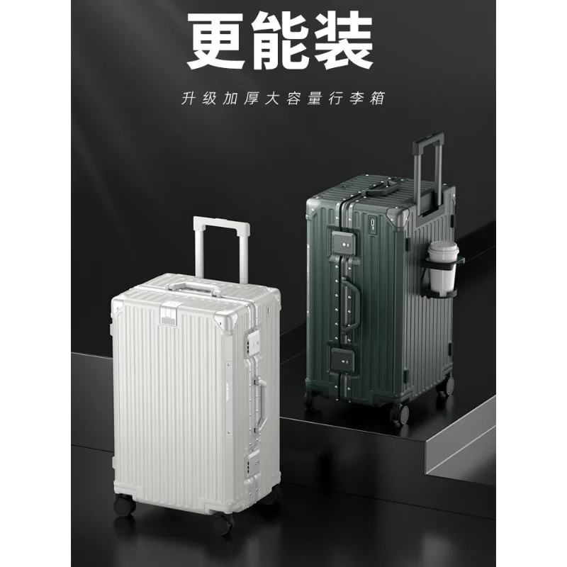 Large Capacity Multi-functional Aluminum Frame Suitcase Ultra-quiet 26 Aluminum Frame Universal Wheel Suitcase Boarding Case