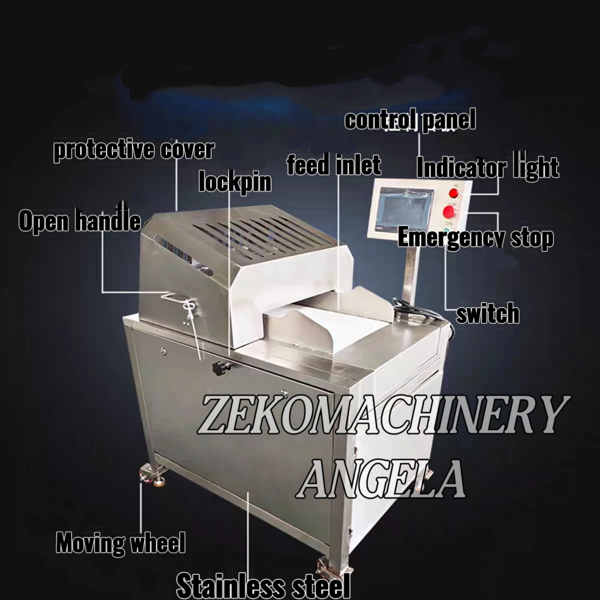 Nuovo strumento automatico per tagliare cubetti di carne di pollo/macchina per tagliare cubetti di carne congelata