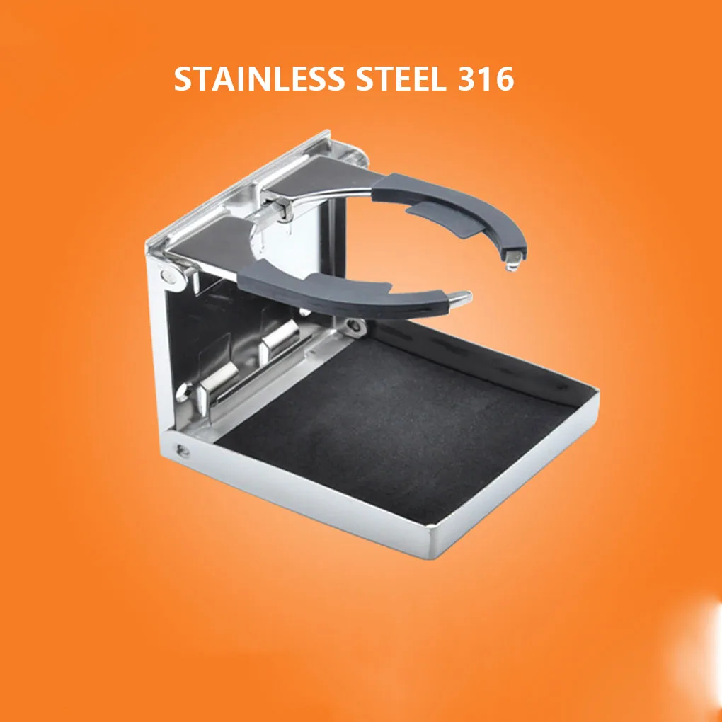 Bottle Holder Folding Stainless Steel Long-Lasting Holders Polished Brightness Compact Stand Cups Boats Trucks Fishing