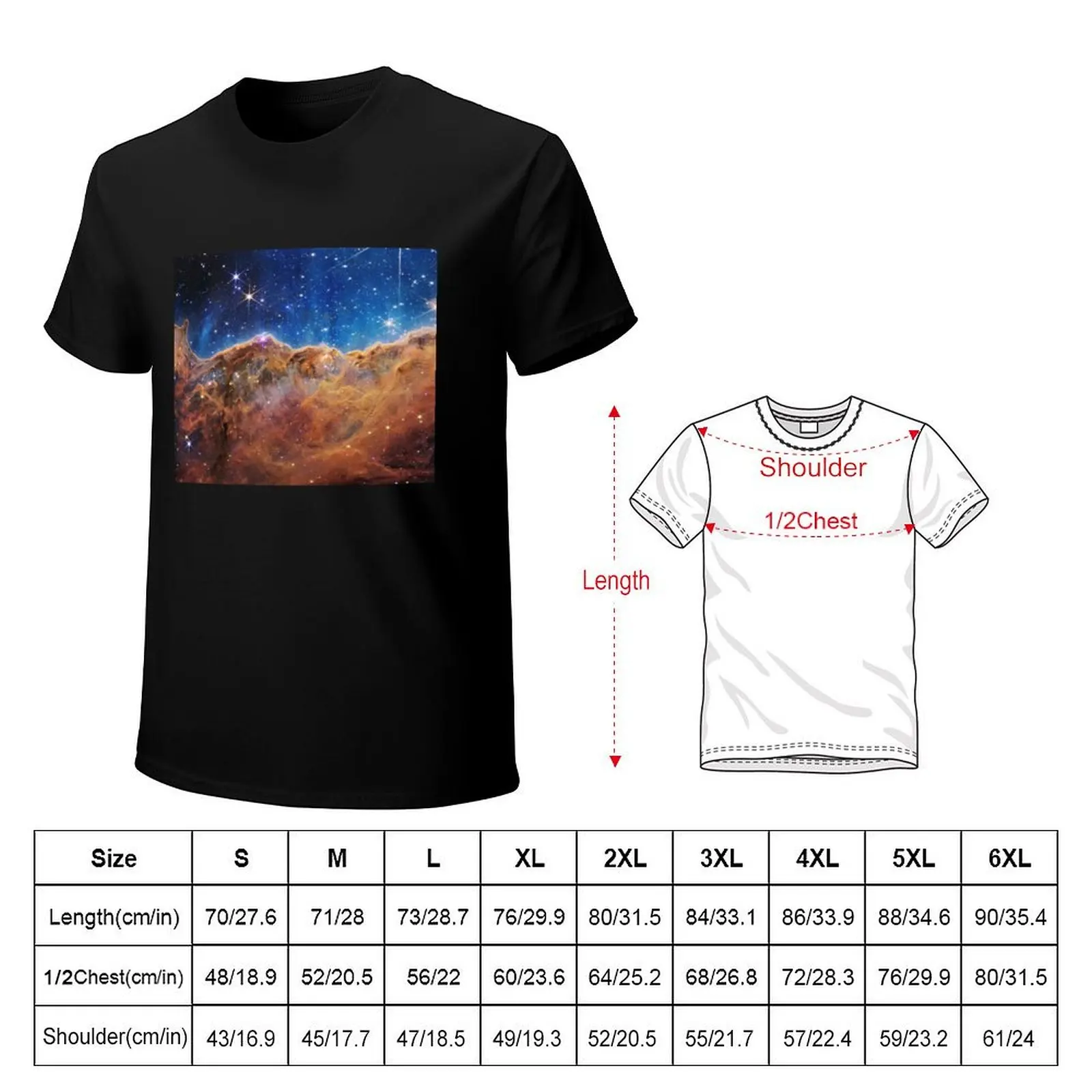 Cosmic Cliffs | Carina Nebula | NGC 3324 (James Webb Space Telescope/JWST) T-Shirt sublime plus size men clothing