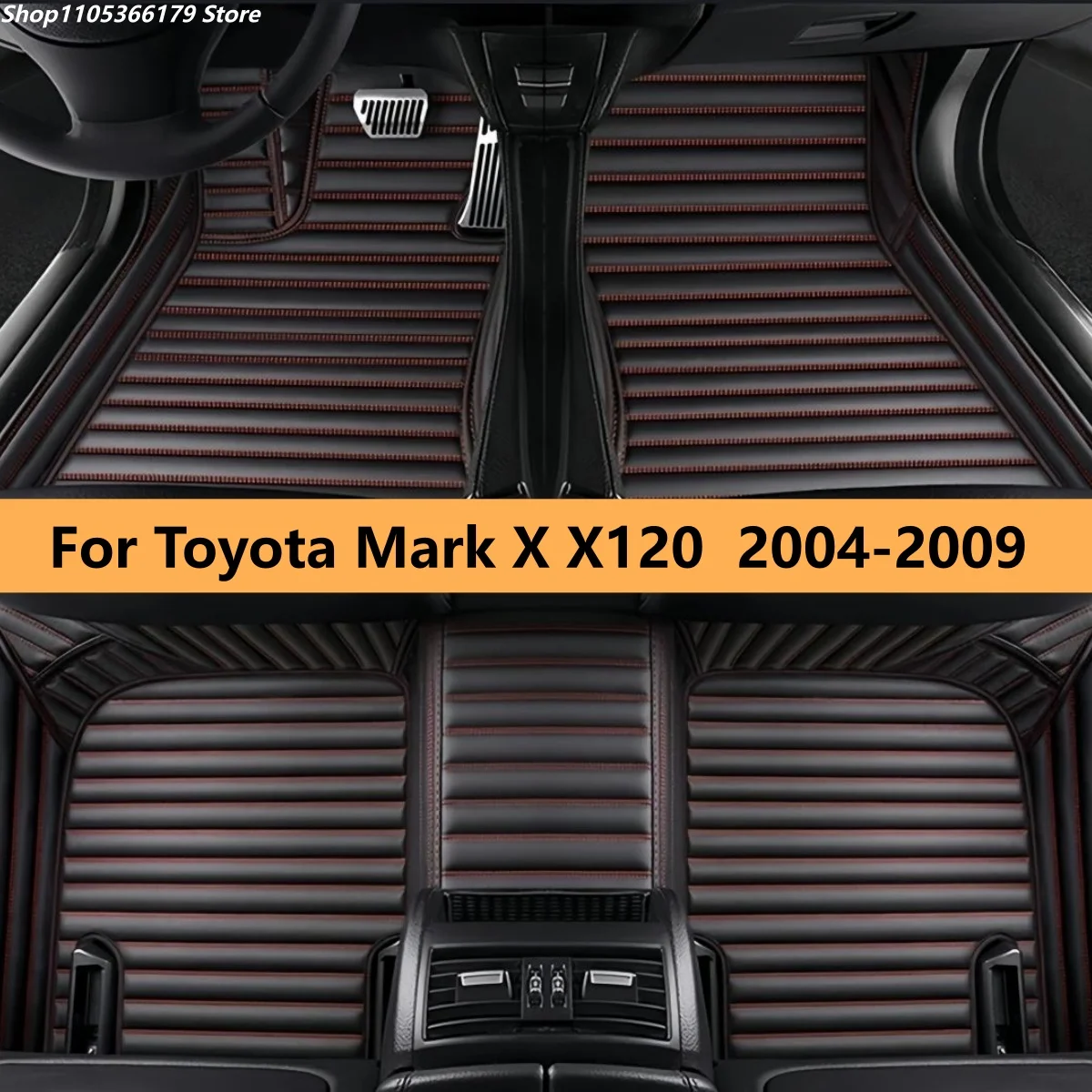 

Custom Car Floor Mats For Toyota Mark X X120 2004 2005 2006 2007 2008 2009 Auto full set carpet pads leather foot mat rugs