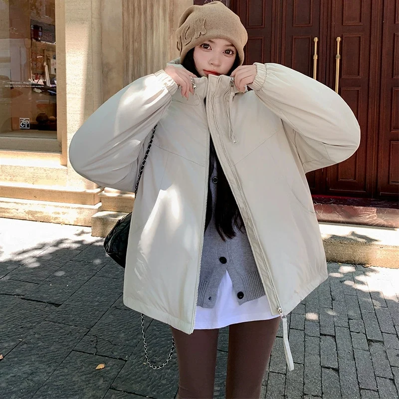 

Повседневная хлопковая куртка с двойной молнией и капюшоном, женские уличные куртки, верхняя одежда, весенне-осеннее новое пальто с длинными рукавами, женские ветровки