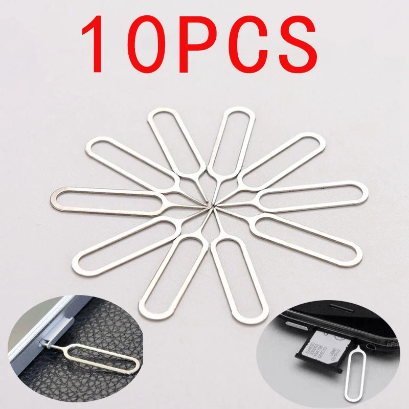 10 pz Anti-Perso Espulsionare Schede Sim Vassoio Open Pin Ago Chiave Strumento Ejetor per IPhone IPad Smartphone Mobile SIM Remover Accessori