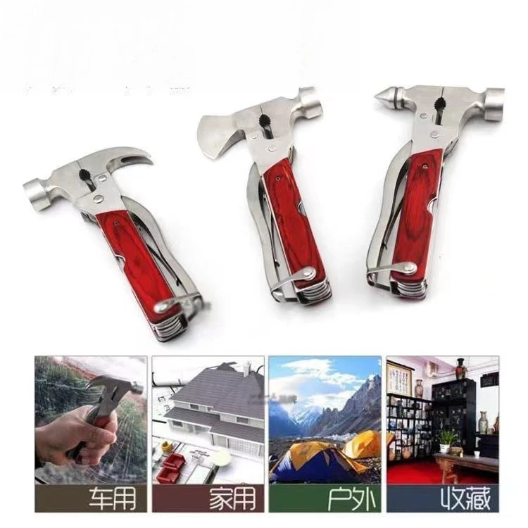 

Multi Functional Outdoor Camping Tools Metal Car Safety Window Breaking Hammer Sheep Horn Hammer