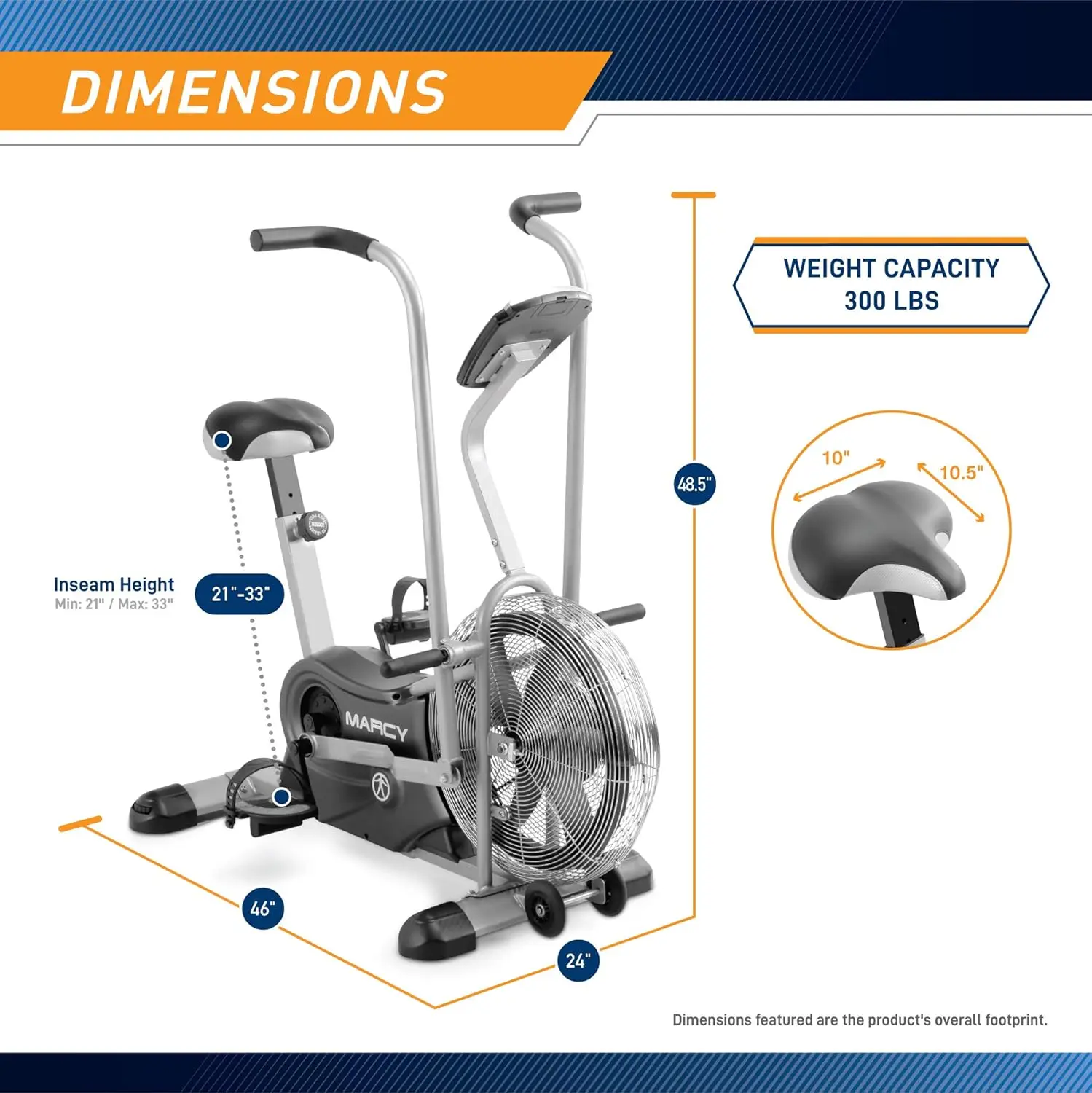 

Air-Resistance Exercise Fan Bike With Dual Acction Handlebars