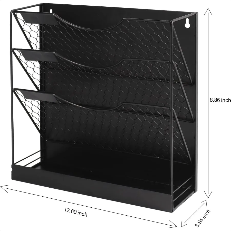 منظم الملفات المغناطيسي من WOO، حامل مجلد ملفات كبير مكون من 4 طبقات لخزانة الملفات، حامل بريد ورق حائط مغناطيسي ثقيل للمنزل