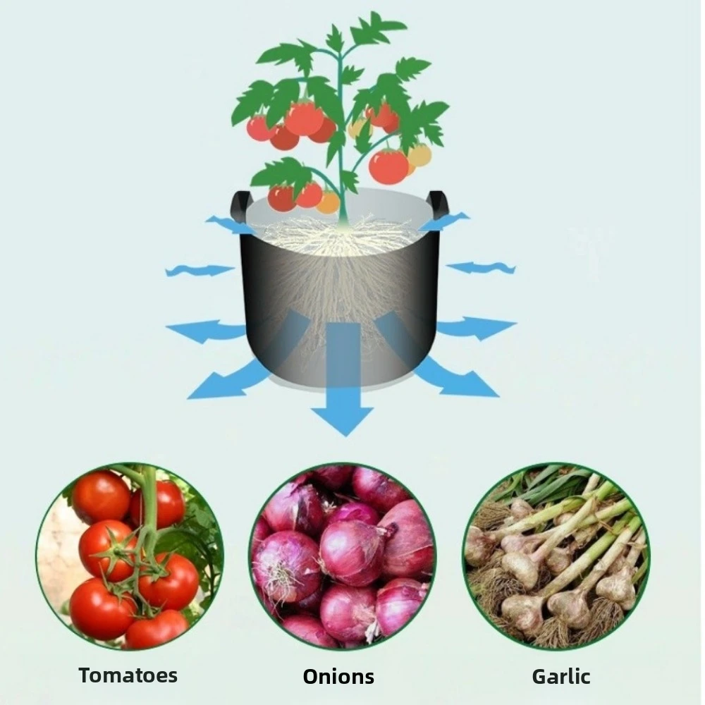 Thickened Grow Bags Foldable Breathable Fabric Pots With Handles Non-Woven Garden Flower Plant Bags Vegetable Planting