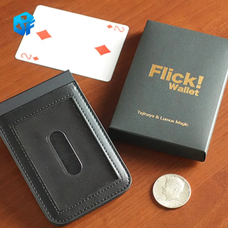 Flick Wallet Accessory by Tejinaya Magician Wallet Close Up Street Illusions Magic Tricks Porps Comedy Gimmick Mentalism