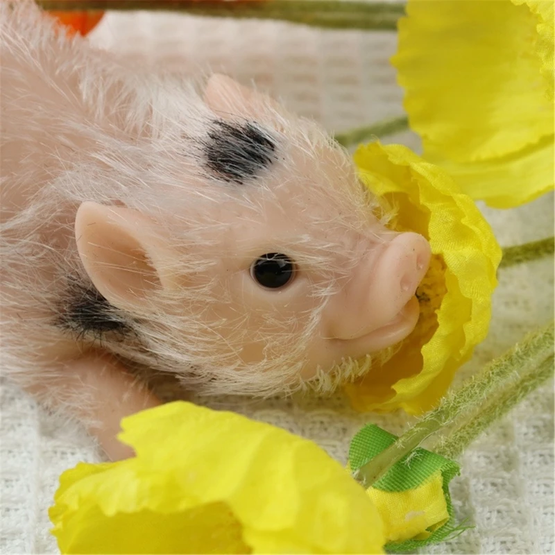 Mini Silicone Piggy for Animal Enthusiasts and Model Collector Perfect for Nature Theme Displays Educational