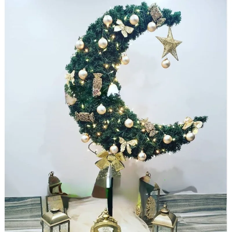 Ramadan Eid Tree Cross Border Exclusive for Eid Tree Mubarak Muslim Ramadan Moon Tree Hotel Mall Window Christmas Tree