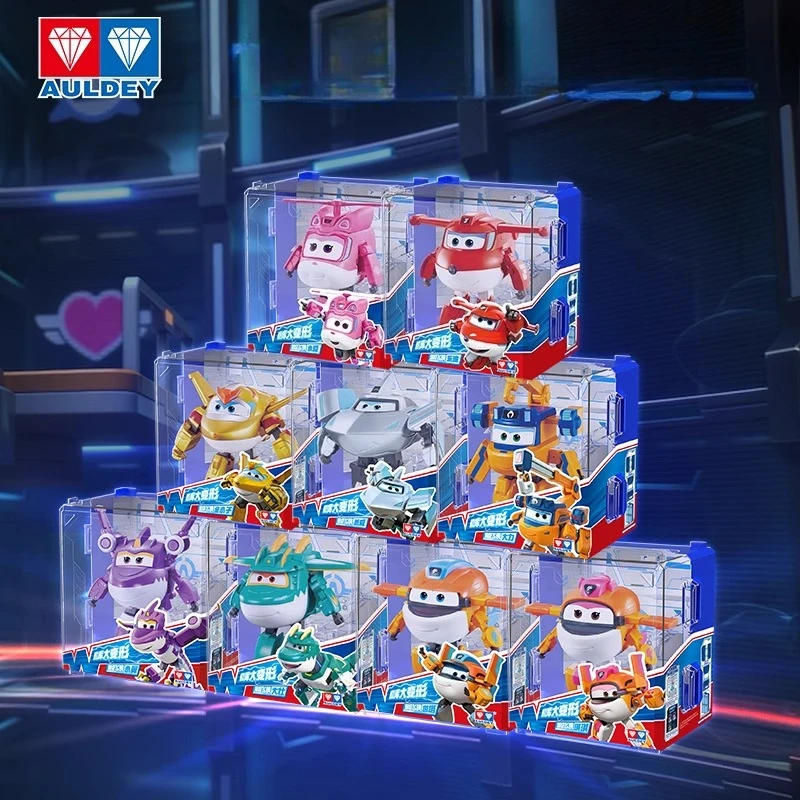 

Auldey Let's Go! Super Wings Anime Figure Jett Tino Deformable Robot Toys for Boys Girls Gift Collectible Model Ornaments