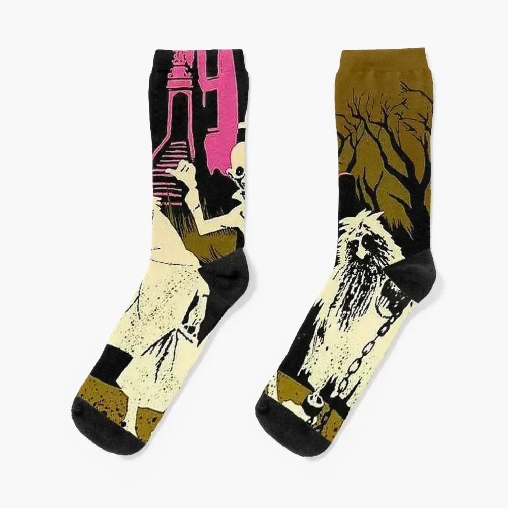 

HAUNTED MANSION : Vintage Liberty Square Advertising Print Socks Crossfit winter thermal Socks For Men Women's