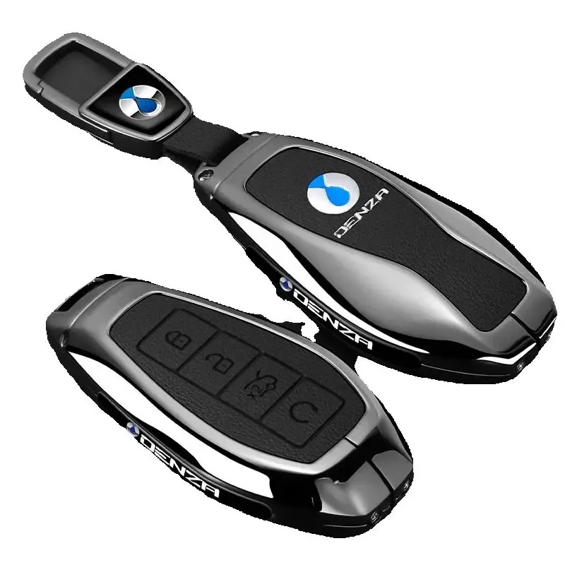 For 2024 Denza Z9GT Key Protective Cover Leather Car Accessory for BYD Z9GT Female EV Male Shell Buckle Bag DM