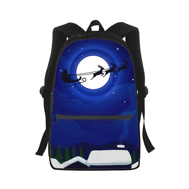 Christmas Santa Claus Men Women Backpack 3D Print Fashion Student School Bag Laptop Backpack Kids Travel Shoulder Bag