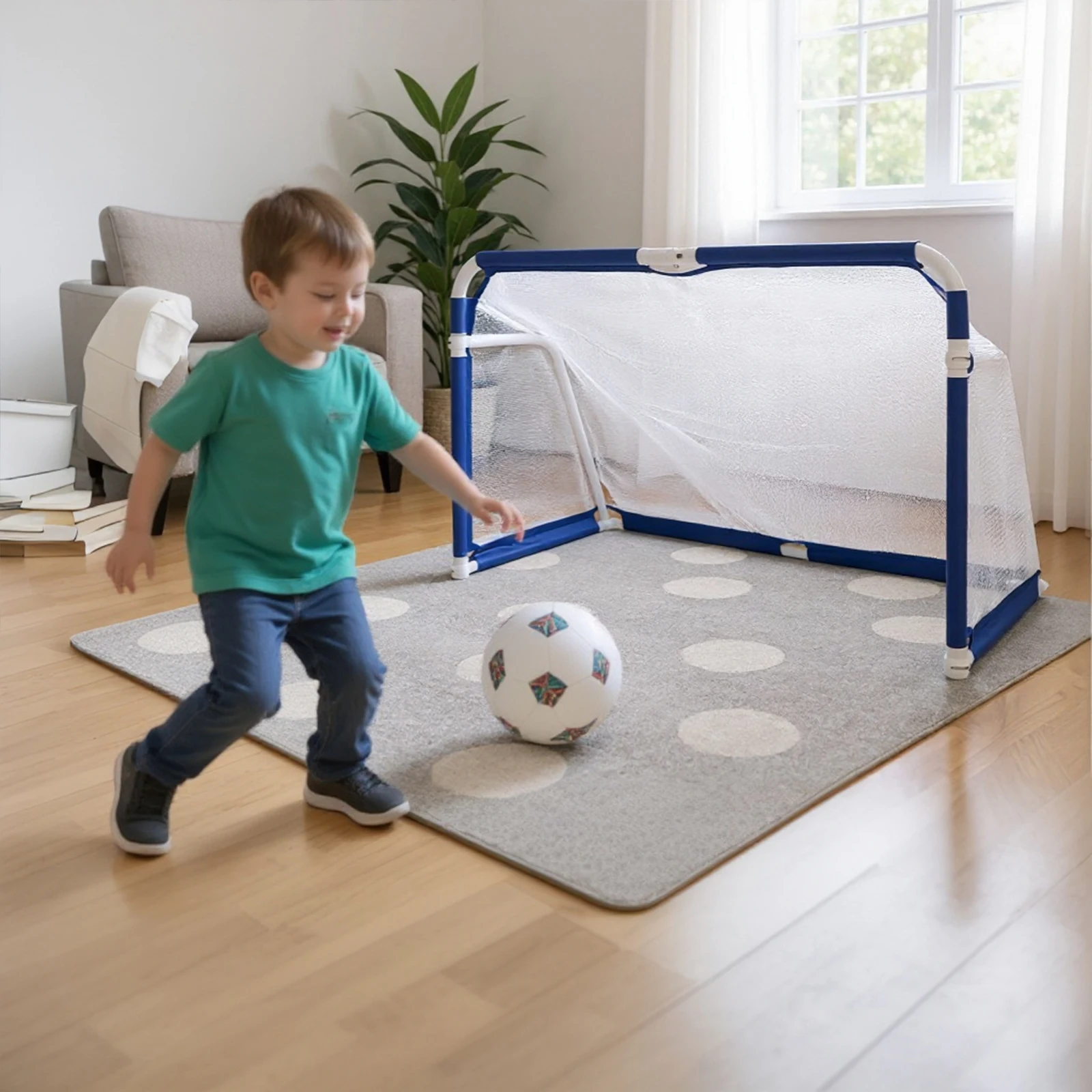 Mini portería de fútbol plegable para interiores, conjunto de marco de poste de fútbol de plástico, juguetes deportivos para niños, juegos de equipo para interiores y exteriores, 1 Uds. ﻿