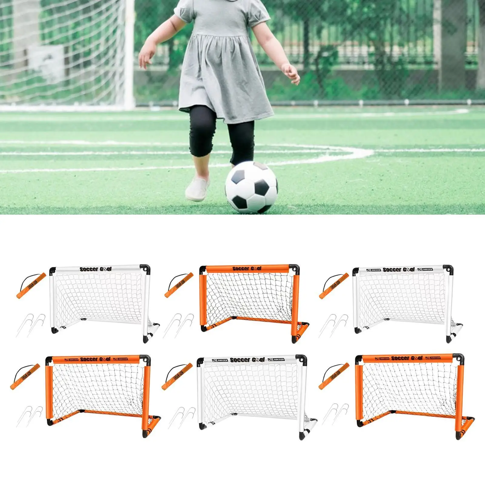 Porta da calcio compatta pieghevole per porta da calcio per bambini per parco giochi nel cortile
