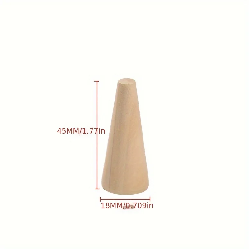 10Pcs Wooden Ring Displays Cone Shaped Finger Ring Stand Jewelry Display for Rings Jewelry Exhibition