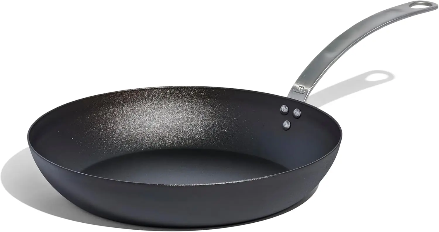 

12" Blue Carbon Steel Frying Pan - Professional Cookware - Induction Compatible - Made in Sweden