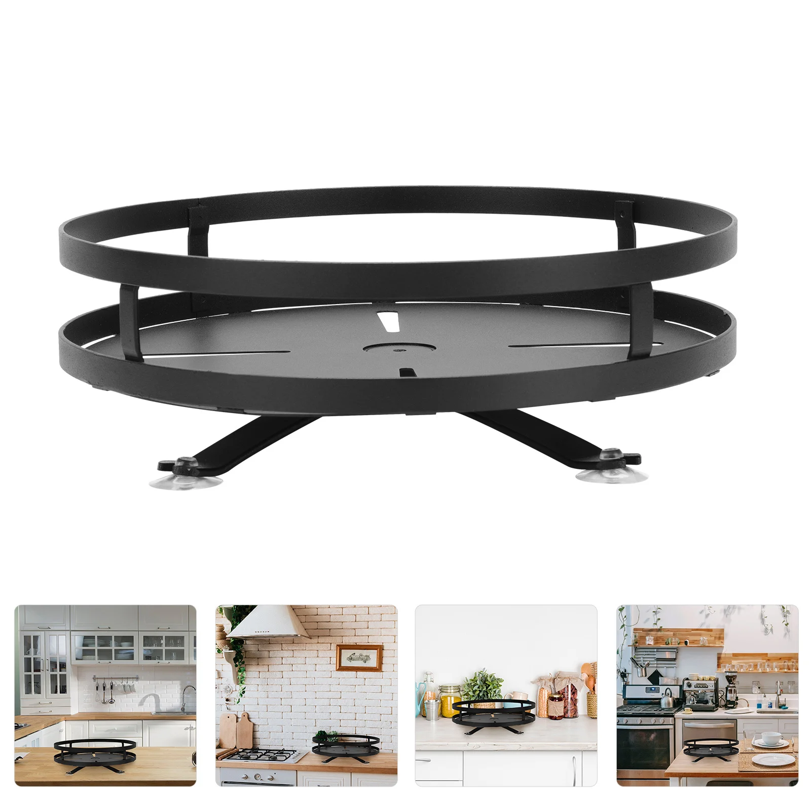 

1Pcs Stainless Steel Rotatable Seasoning Storage Rack Kitchen Spice Organizer Oil Salt Sauce Bottle Holder Oil Storage Rack