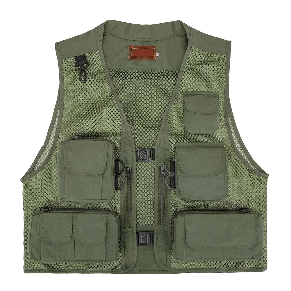 Mens Vest Multi Pocket Mesh Sleeveless Jacket Photo Fishing Vest