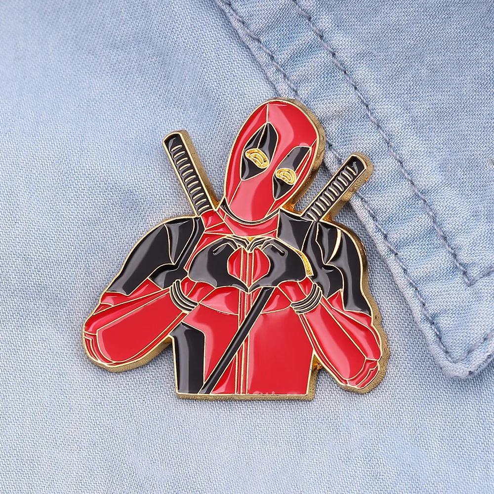 Deadpool Pins Badge Cosplay Superhero Cartoon Costumes Accessories Cute Brooch Pin Gifts Collectible Props