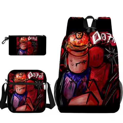 Roblox Forsaken Gubby Creative Cartoon Primary Secondary School Students Schoolbag Backpack, Pencil Case, Shoulder Bag 3pcs/set