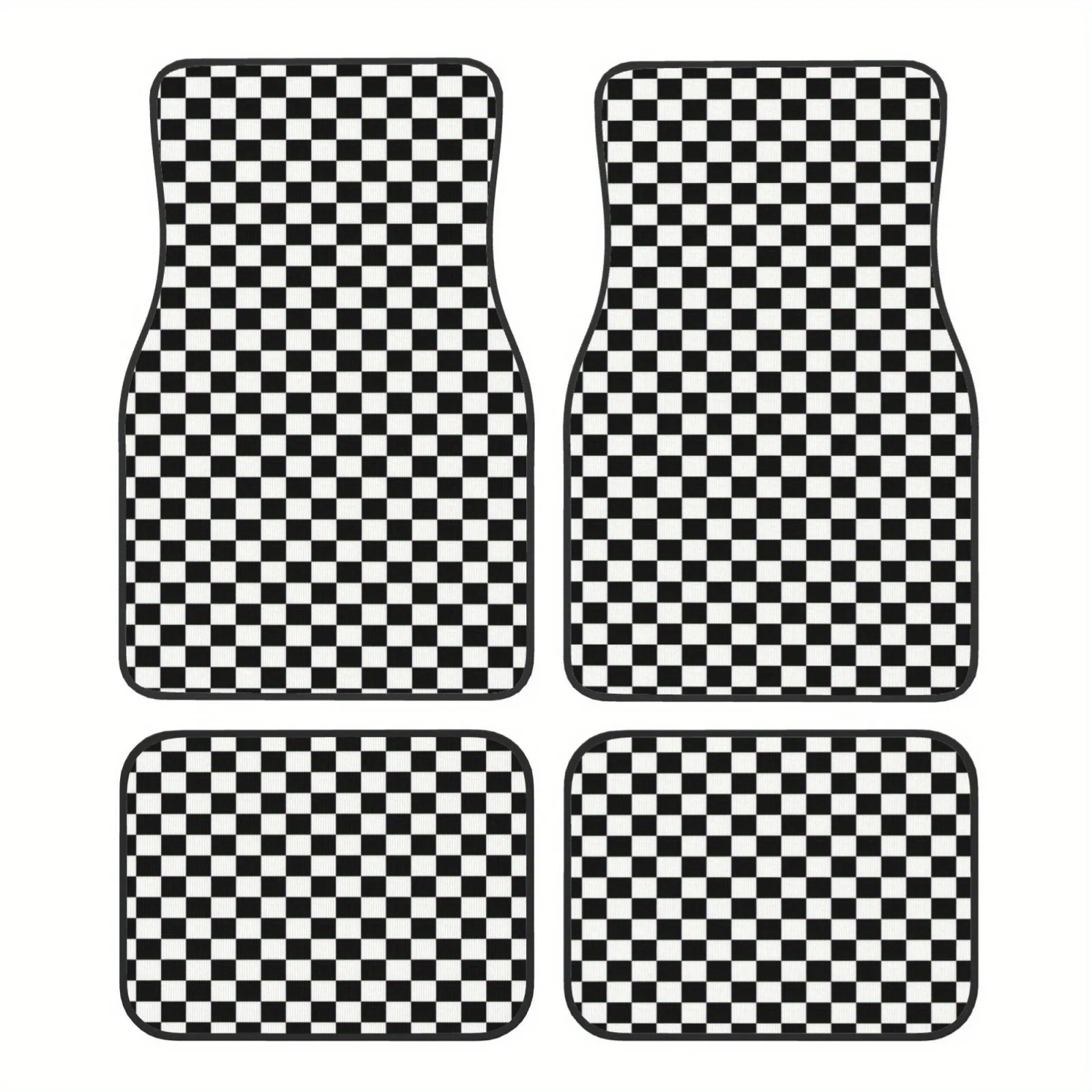 4pcs Stylish Car Floor Mats With Prints, Featuring 2D Designs That Elevate Your Vehicle'S Interior, Compatible With Various Car