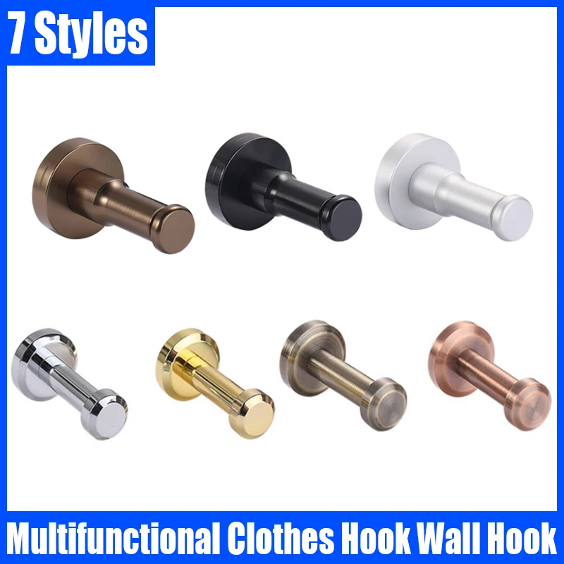 1PCS Pure Copper Clothes Hooks Bathroom Towel Hooks Robe Hooks Living Room Wall Hooks Multifunctional Household Hook