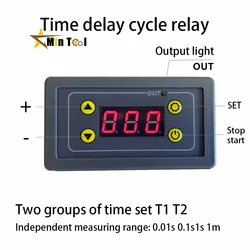 DC 5V 12V 24V  AC110V-220V Delay Time Relay Module with LCD Display Digital Timer Cycle Delay Control Switch Module