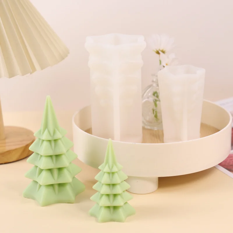 New Christmas Tree Mold Diffuse Plaster Home Decoration Pine Tree OrnamentsDIYAromatherapy Candle Silicone Mold