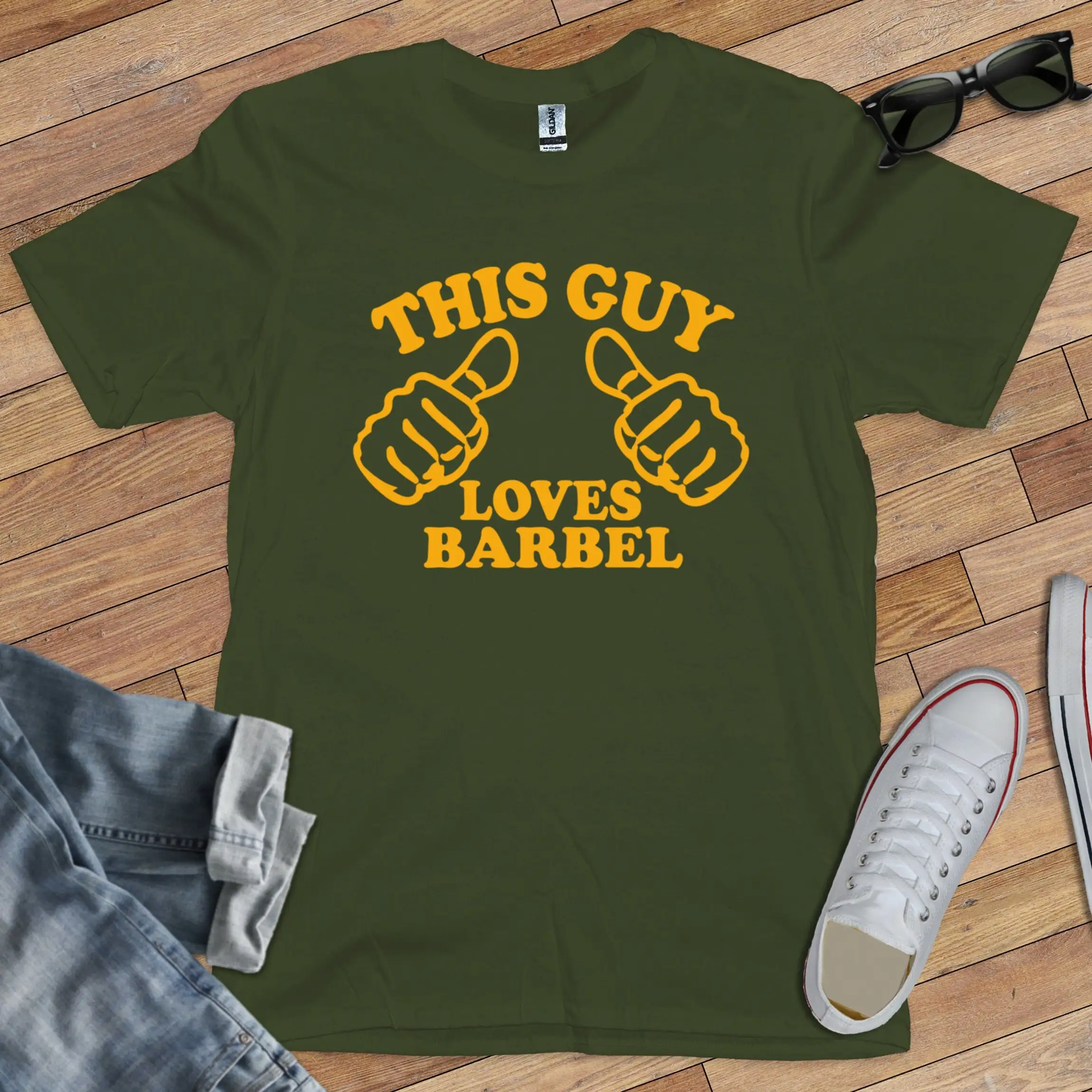 This Guy Loves Barbel T Shirt Various Sizes and Colours