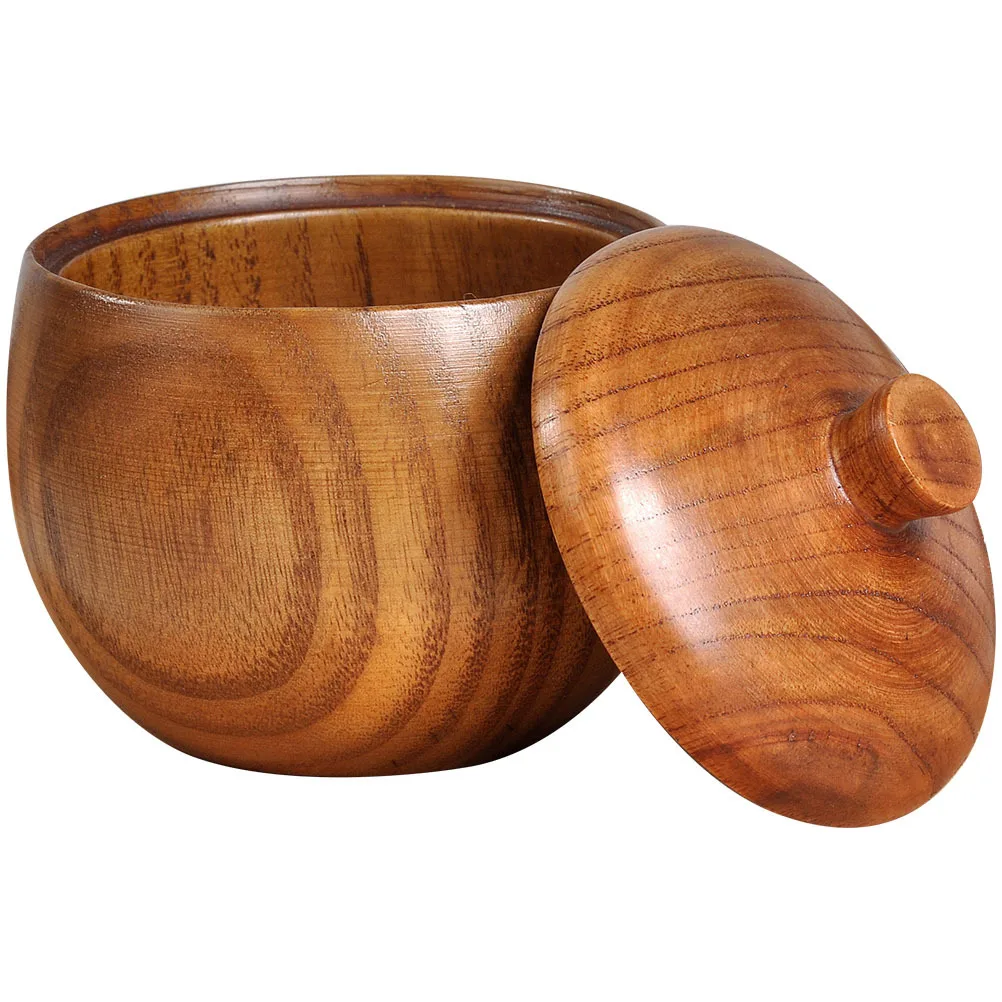 

1Pcs Wooden Condiment Pot Seasoning Box Kitchen Spice Jar Household Storage Holder Lid with Spoon Hole Convenient