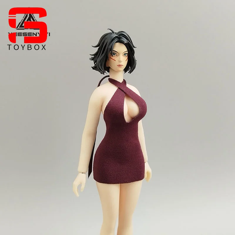 1/12 escala cinta peito aberto saia curta roupas modelo caber 6 ''feminino soldado figura de ação corpo bonecas