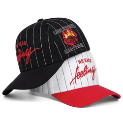 No hard feelings Men's and women's striped baseball caps Outdoor sports hats