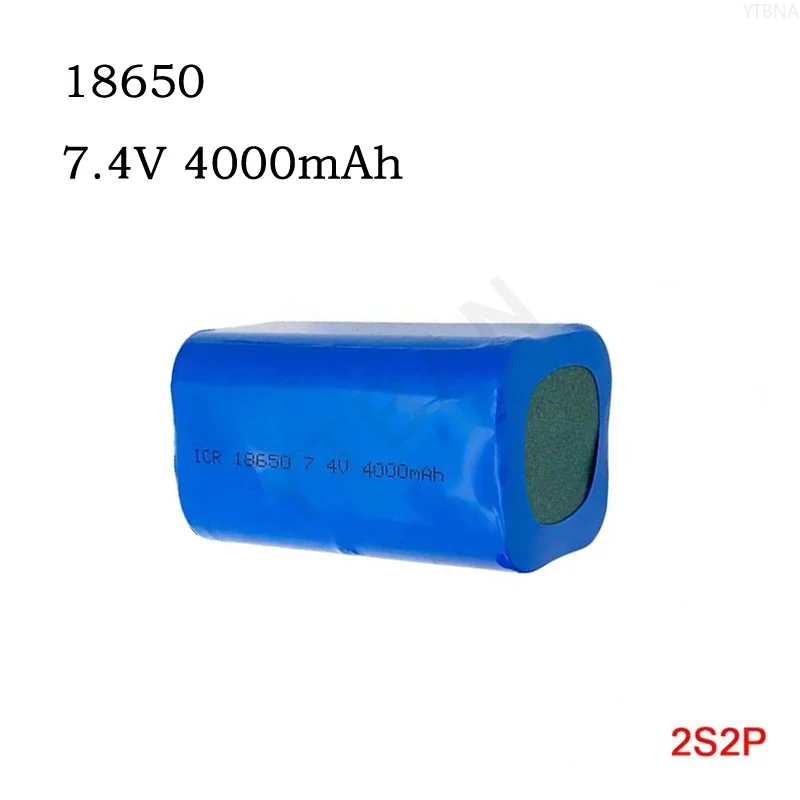 7.4V 4000mAh Rechargeable Battery 18650 2S2P Batteries for Bluetooth Speaker,Solar Light,Monitor+Protective Board XH2.54-3P Plug