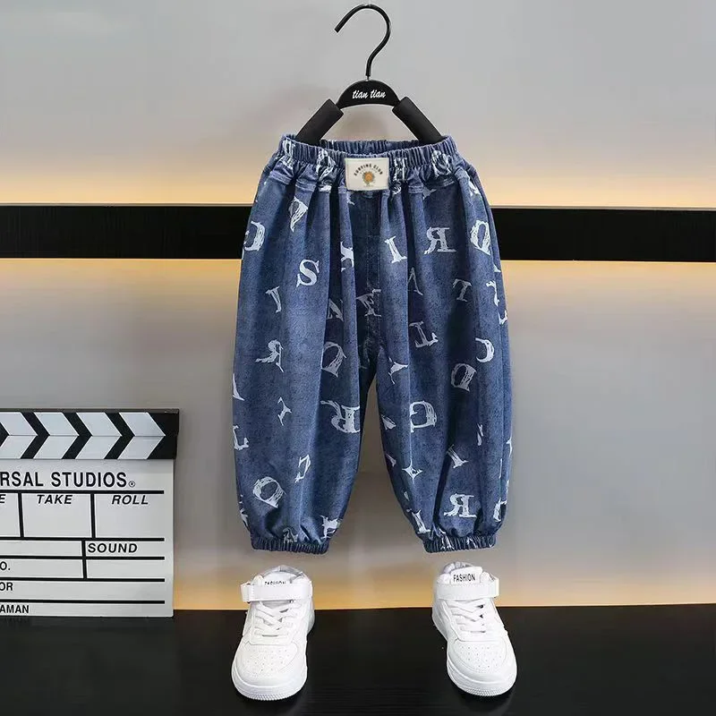 Baby Girls Boys Anti-mosquito Pant Kids Quick Dry Pants Cartoon Trousers 2024 Summer 1 To 10Yrs Children's Clothes Korean Style