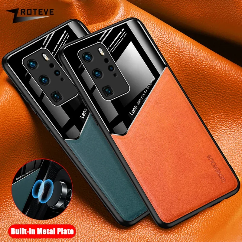 For P40 Pro Case Zroteve PU Leather Car Magnetic Hard PC Cover For Huawei P40 Pro P30 Lite P40Pro P30Pro P30Lite Phone Cases