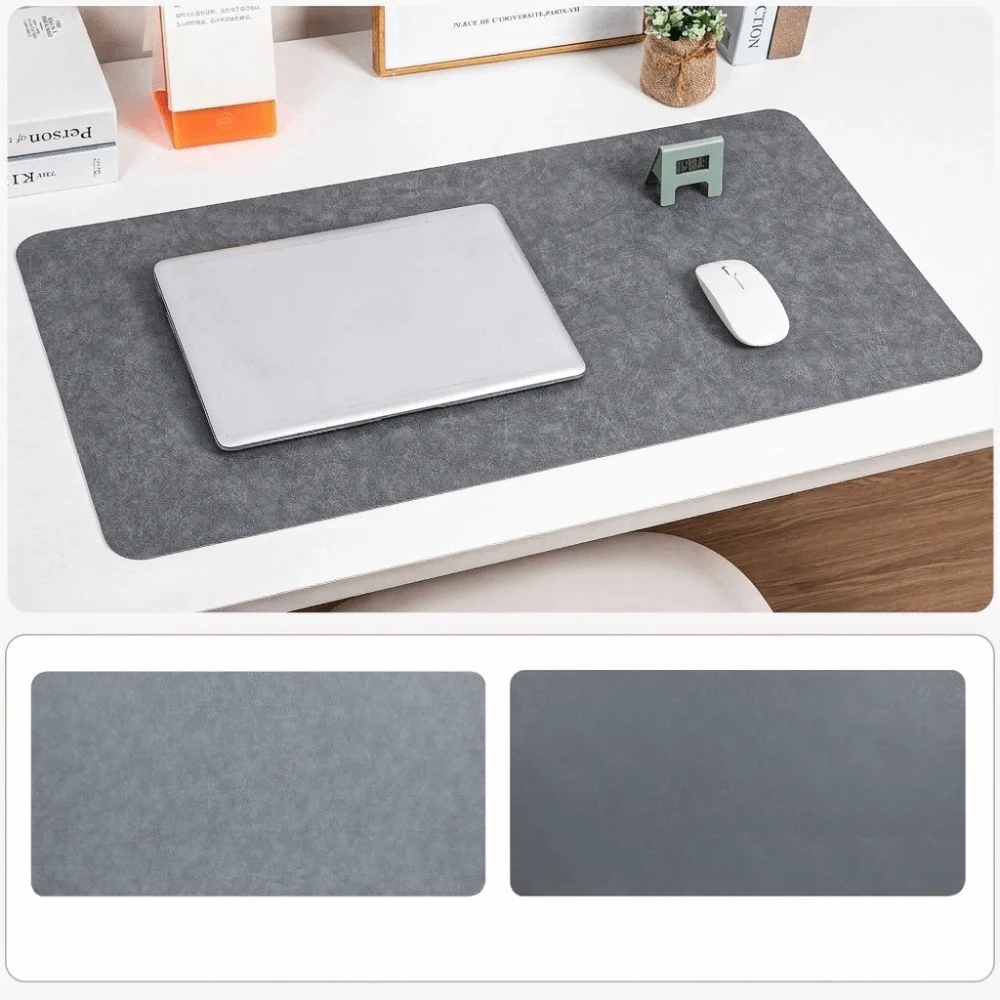 Office Stationery All-in-One Desk Pad Cowhide Texture Waterproof Mouse Pad Retro Double-Sided Computer Mat Gaming
