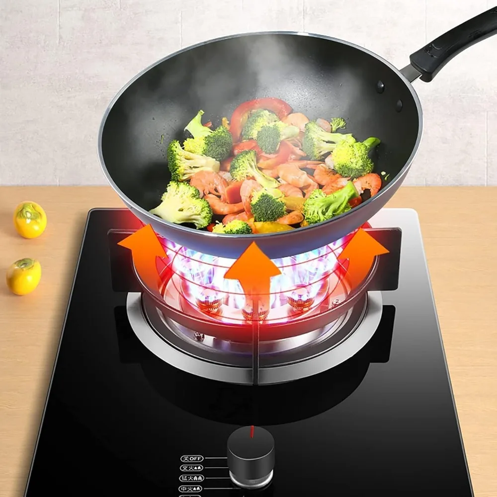 موقد غاز صغير موقد غاز مدمج موقد غاز 5.2 كيلو وات طباخ زجاجي طباخ زجاجي أسود مع مقبض أطفال وحماية من اللهب [Ene