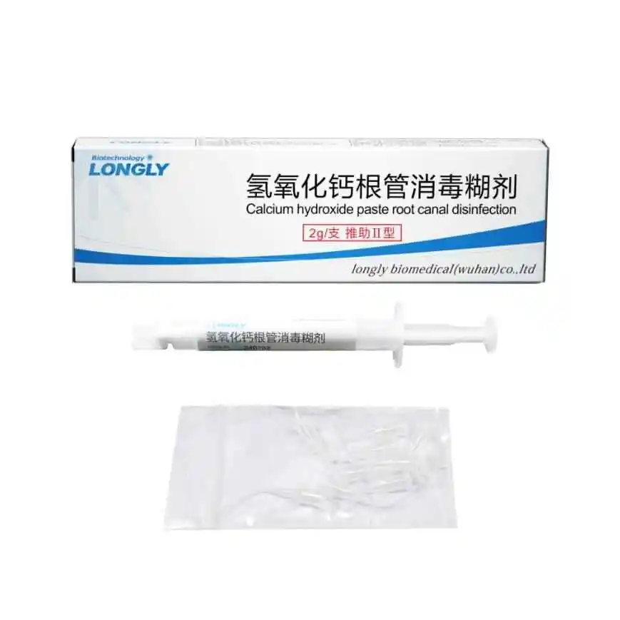 LONGLY Calcium Hydroxide Root Canal Disinfectant Paste 2g Per Vial (Including 2 Packs Of Injection Heads, A Total Of 20 Pieces)